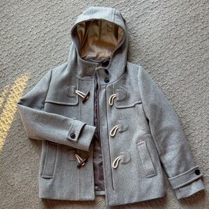 GAP Kids Gray Hooded Pea Coat
